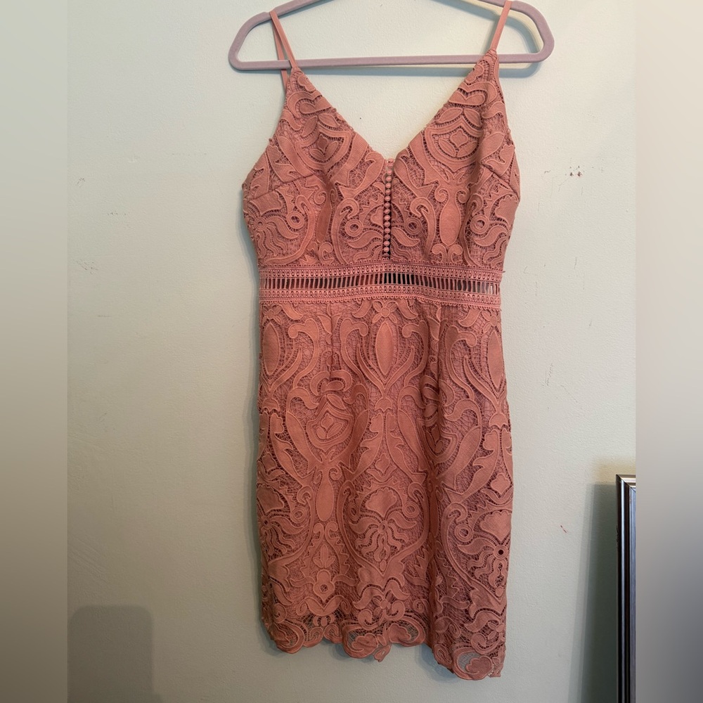 🛍️🛍️Elegant Lace Pink Dress